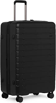 Stamford 2.0 Hard Shell Large Suitcase - Durable, Lightweight & Expandable, 4 Spinner Wheels - Adjustable Handle, TSA Lock, 81cm - Black