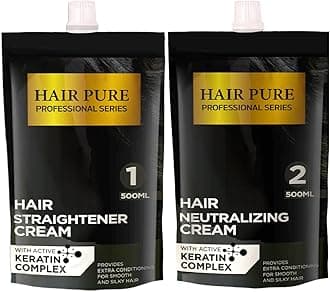 Straightener Cream with Active Keratin Complex | Professional Hair Smoothing Treatment with Argan Oil & Heat Protection | Long-Lasting Silky Straight Hair | Frizz Control| Hair Straightener Cream (500ml)