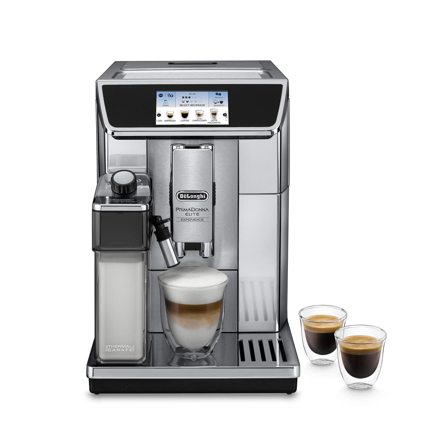 De'Longhi PrimaDonna Elite Fully Automatic Coffee Machine with Cold Brew, Original Italian Brand, 50+ Hot & Cold Bevarage Options with Hot Chocolate, Patented LatteCrema Technology, ECAM650.85