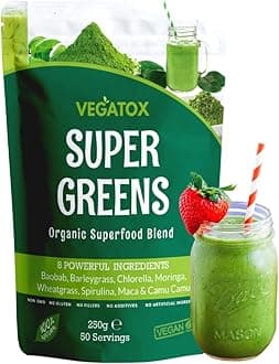 Vegatox Super Greens Powder 250g | Ultimate Immune Support | Green Powder Superfood for Immunity, Energy and Detox | Vegan, 100% Natural & Alkaline | 50 Servings