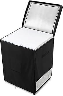 Deep Freezer Covers for Outside,Heavy Duty 600D Durable Chest Freezer Cover Waterproof,Outdoor Freezer Covers for Outside 7.0 Cubic Feet Chest Freezer,Top Can Be Opened(33"W x 22.5"D x 33.5"H,Black)