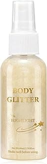 Body Glitter Spray, Quick Drying and Non Sticky, Glitter Spray Moisturizing Bronze Shimmer for Face Hair Body, 80ML, 01 Pearl White