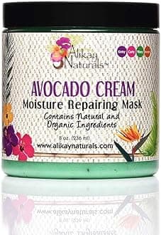 Alikay Naturals Avocado Moisture Cream Hair Mask Hair Cream With Beta-Carotene Vitamins B, C, E & Healthy Fats| 8 Oz