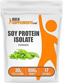 com Soy Protein Isolate Powder - Vegan Protein Powder, Unflavored - Pure & Gluten Free, 30g per Serving, 500g (1.1 lbs) (Pack of 1)