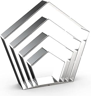 Pentagon Cookie Cutter Set Large - 5 Inch, 4 Inch, 3 Inch, 2 Inch - Geometric Polygon Frame Plaque Cookie Cutters Shapes Molds - Stainless Steel