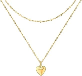 PAVOI 14K Gold Plated Layering Necklaces | Stylish Minimalist Design Pendant Necklaces | Butterfly, Heart, Lock, Evil Eye, Coin, Lightning Bolt, Circle, Cross Pendants for Women