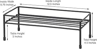 PetRageous 81030 Gizmo's Set The Table Steel Frame Dog Feeder, 3-Inch Tall Dining Table by 13-Inch Long and 6-Inch Wide, Holds Two 6-Inch Diameter Bowls, for Small and Medium Dogs and Cats, Black
