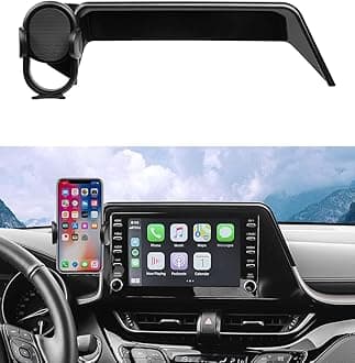Custom Fit for Car Phone Holder 2019-2022 Toyota C-HR CHR Accessories Phone Mount with Dash Organizer 8" Screen Cell Phone Automobile Cradles Hands-Free 360 Degree Rotation