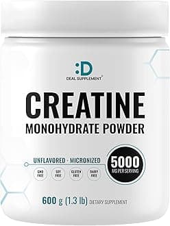 Instant Creatine Monohydrate Powder, 5g Per Serving – 120 Servings | Micronized, Unflavored, Fast Absorbing Formula | Supports Strength, Power & High-Intensity Training | Vegan, Keto, Non-GMO