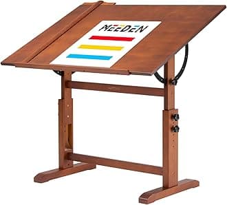 MEEDEN Extra Large Wood Drafting Table, 30" x 42" Artist Drawing Table Desk, Craft Table with Height Adjustable, Enlarge Tilting Tabletop, Art Desk Painting Table for Reading, Writing