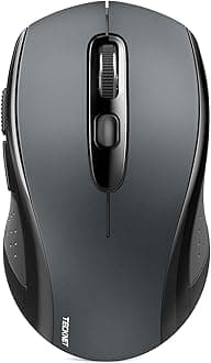 TECKNET Bluetooth Mouse, 4000DPI Wireless Mouse Bluetooth for Laptop 2-in-1(BT 5.0/3.0+2.4Ghz) Computer Portable PC Mice Wireless with USB Receiver for Mac, Compatible with MacBook Chromebook