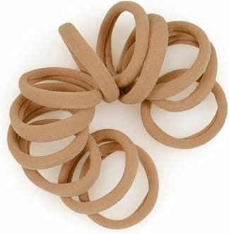 Seamless Hair Ties - Medium Blonde - Gentle Hair Ties No Damage, Standard Size 1.5 Inch, Soft and Stretchy Nylon Fabric Ponytail Holders - 12 Count