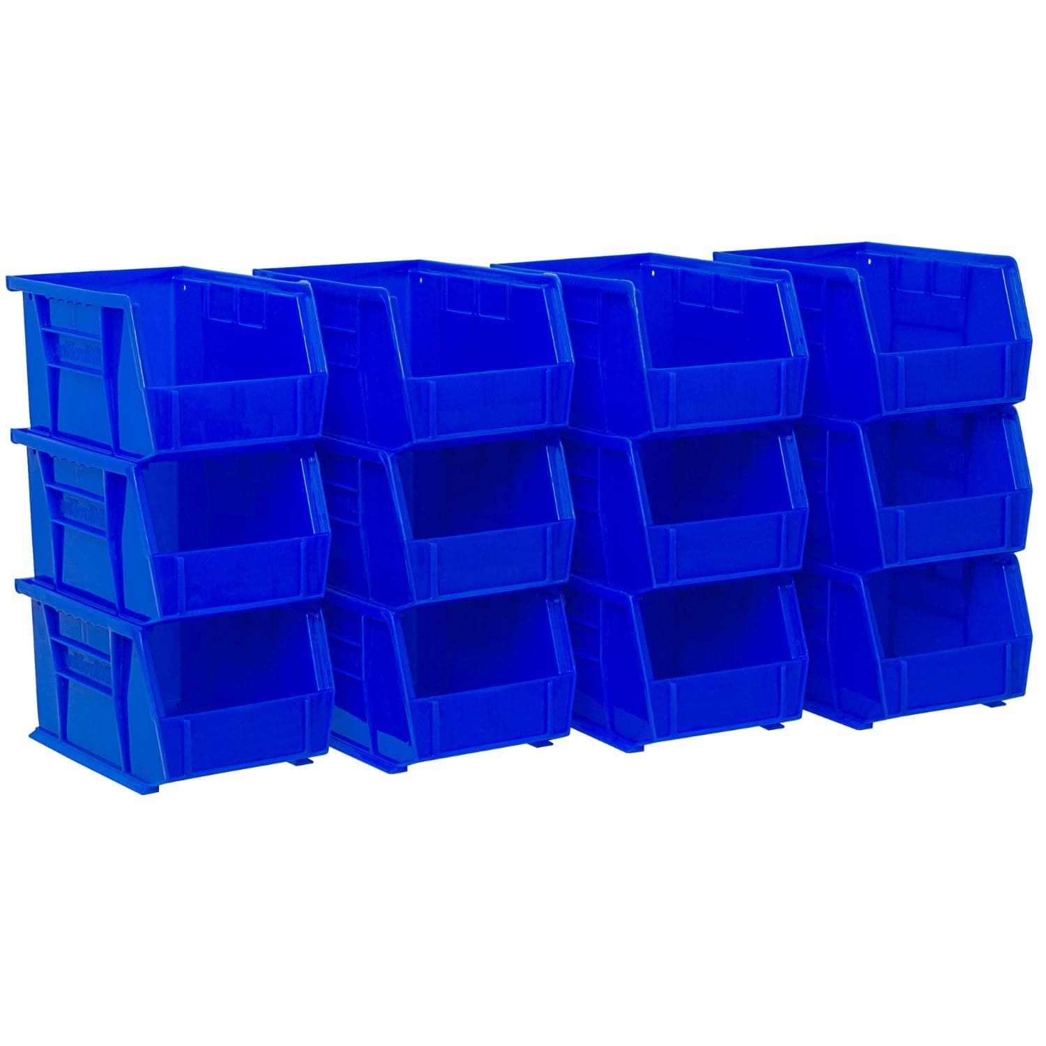 30237 AkroBins Plastic Storage Bins, Space-Saving Stackable Bins for Garage, Pantry, Craft Organization, 9" x 6" x 5", Blue, 12-Pack
