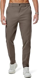 JMIERR Men's Chino Pants Casual Elastic Waist Tapered Golf Trousers