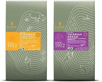LUXMI Estates - Sleep Tea Bundle (2 Pack) - With Valerian Root, Rose, Hibiscus Lavender Stress Relief, Bedtime & Comforting Chamomile - Caffeine Free - 50 Gram Organic Herbal Tea Bags