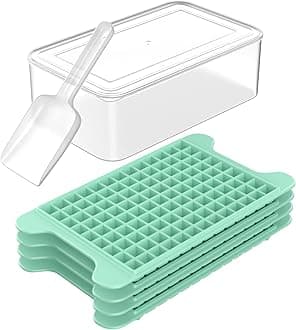 FDDBI Mini Ice Cube Tray for Freezer: Small Ice Trays for Freezer with Bin - 135×4PCS Easy Release Nugget Ice Tray - Crushed Ice Tray with Ice Container