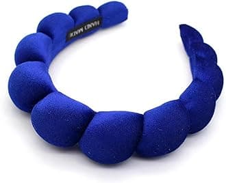 Fashion Headbands for Women Padded Fabric Hair Bands Wide Velvet Non Slip Headband Hair Accessories for Women Girls (Royal Blue)