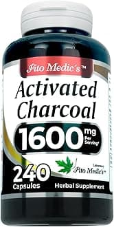FITO MEDIC'SLab | Activated Charcoal Pills| 1600 mg per Serving | 240 Caps | Activated Charcoal | Charcoal Capsules| Charcoal Pills| Ultra high Absorption, s.