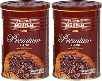 Premium Blend — Roasted Ground Coffee Blend — Strong and Bold — Arabica & Robusta — Chocolate Flavor — Vietnamese Coffee, 15 oz Can (Pack of 2)