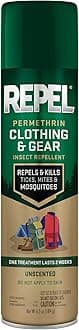 Permethrin Clothing & Gear Insect Repellent, Use on Outdoor Gear, Tents and Sleeping Bags, Repels Mosquitoes, Ticks, Mites, (Aerosol Spray) 6.5 fl Ounce