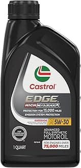 Castrol Edge High Mileage 5W-30 Advanced Full Synthetic Motor Oil, 1 Quart (Pack of 1)