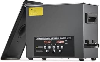 CREWORKS 6L Digital Ultrasonic Cleaning Machine with Degas and Gentle Mode, 180W Ultrasonic Cleaner Machine with Heater and Timer, 1.6 gal Ultrasound Cleaner for Retainer Jewelry Lab Tool Auto Part