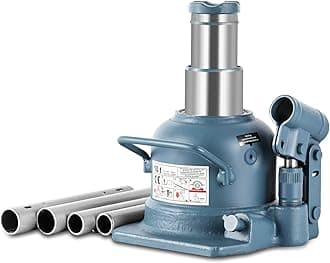 BAOSHISHAN Low Profile Bottle Jack 10 Ton Double Ram Jack 4-7/8’’ to 8-7/8’’ Lifting Range Hydraulic Jack Stubby Short Welded Bottle Jack