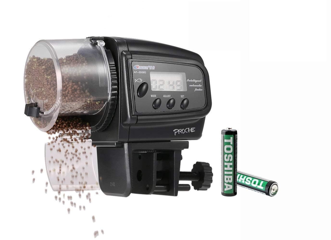 Digital Automatic Fish/Turtle Feeder for Aquarium Tank - Vacation & Weekend Food Dispenser - Batteries Included