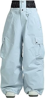 Men Women Baggy Snowboard Pants Snow Ski Pants Super Baggy Insulated Winterproof Waterproof Loose Fit Outdoor