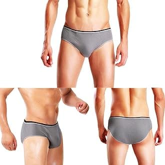 STARLY Mens Cotton Disposable Underwear Travel Panties handy Briefs for Fitness Grey Gray/White/Black (10pcs)