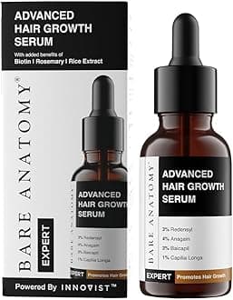 Advanced Hair Growth Serum | 3% Redensyl + 4% Anagain + 3% Baicapil + 1% Capilia Longa, Rosemary, Biotin & Rice Extract | Hair growth & Hair fall control serum for Women & Men | 30mL