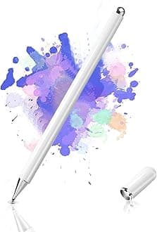 INFOSUN Stylus Pen for iPad，Disc Stylus Pens for Touch Screens, Passive Stylus with Magnetic Cap, Compatible with Apple/iPhone/iPad/Android/Microsoft Tablets and All Passive Touch Screen (White)