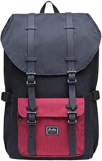 KAUKKO Laptop Outdoor Backpack, Traveling Rucksack Fits 15.6 Inch Laptop(5-5-Blackred)