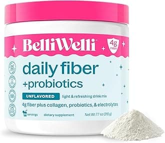 Unflavored Daily Fiber Supplement Powder with Collagen, Probiotics & Electrolytes | Supports Digestive Health, Gut Balance & Debloating, Sugar Free | 30 Servings
