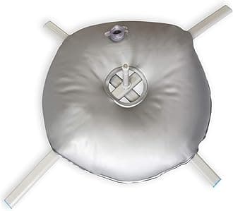 Anley Foldable Ground Base with Water Bag - Fits Flutter Feather Banner Flag Pole with a 0.65" Inner Diameter - Stainless Steel Stand with Round Weight Bag for Outdoor Business - Base Only