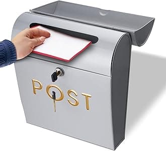 ACL Wall Mounted Lockable Post Box with Easy Access - Upgrade Your Mailbox with Our Flap Style Stylish and Durable Mailing Box - Easy Install Strong Construction and with Lock (Small, Grey)