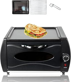 12L Mini Pizza Oven, 2-in-1 Electric Tandoor Oven with Disk clamp,Chapati Roti Lahmacun Manakish Naan Bread Maker for Takeaway Kitchen Appliance and Temperature Control/Visual Glass/Hot Top Plate doo