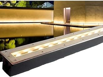 Recessed Outdoor Buried Lamp, Ground LED Landscape Lights, IP65 Waterproof Rectangle LED Spot Lights, AC85-265V Low Voltage LED Floor Light, for Villas Driveway Deck Step Yard Garden Pathway(Green,24W