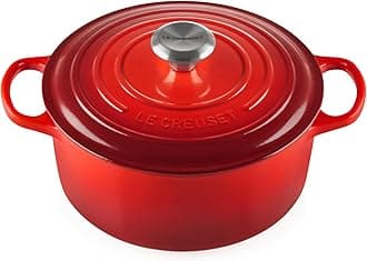 Signature Cast Iron Round Casserole, 24 cm - Cerise