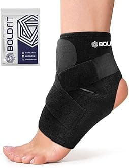 Boldfit Premium Ankle Support Compression Brace For Injuries, Ankle Protection Guard Helpful In Pain Relief And Recovery. Ankle Band For Men & Women Neoprene Black - 1Pcs, Free Size