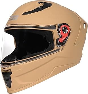 StuddsRaider Super ISI Certified Full Face Helmet for Men and Women with Spoiler and Clear Visor (DESERT STORM - XL)