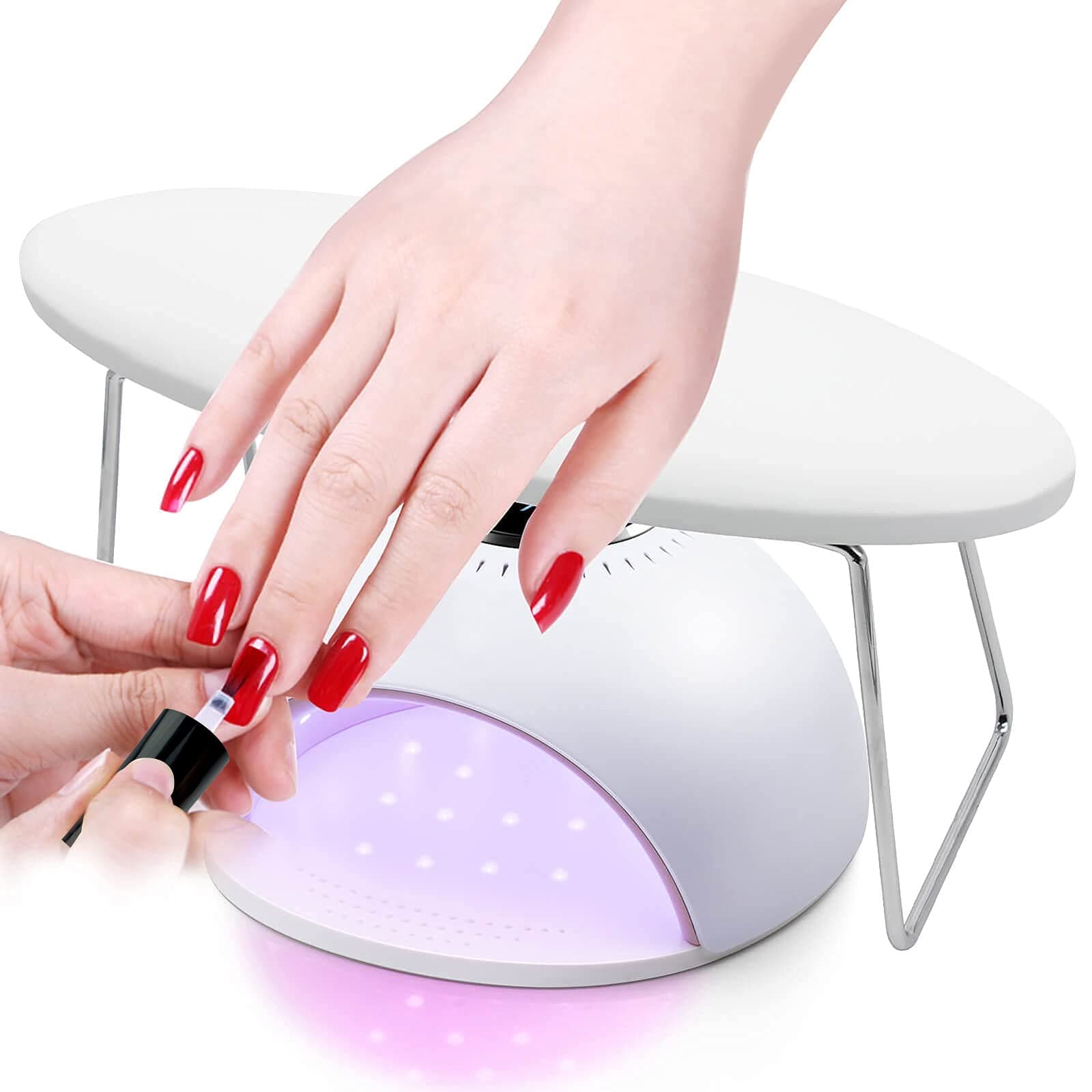 Comfortable Nail Arm Rest,Microfiber Leather Manicure Hand Pillow,Professional Nail Rest Cushion Table Desk Station for Nail Technician Salon Use (White)