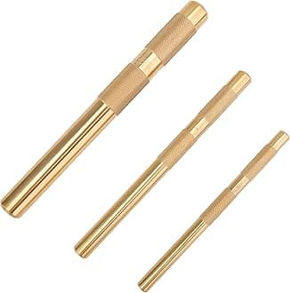 Brass Drift Punch Set, 3-Piece – 3/4"-19mm x 8", 1/2"-13mm x 7", 3/8"-10mm x 6", 25075 25076 25077 Brass Punches