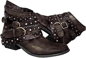 Casual Ankle Boots Women's Leather Fashion Chunky Heels Breathable Women's High Zip Shoes Retro Short Boots Women's Rain Boots Women Waterproof Lightweight