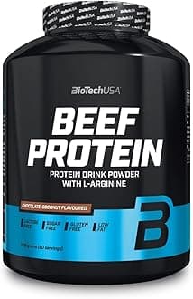 BioTechUSA Beef Protein, 87% Hydrolysed Protein Peptide Formula, Lactose & Gluten-Free, Low-Fat, Sugar-Free, Paleo Diet-Friendly, 1816g, Chocolate-Coconut
