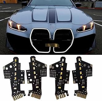 CSL Yellow DRL LED Boards Fit For 2025 G80 G81 G82 G83 G22 G23 G26 LCI M4 M3 430i 430iX M440i M440iX LCI 4 SERIES Headlight, Golden Eyes, Left&Right Daytime Running Light, DRL Chips (Amber)