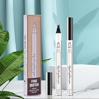 MY COLORS Eyebrow Pen, Liquid Eyebrow Pen, Waterproof Brow Pencil with Eyebrow Tattoo Pen, Smudgeproof Long Lasting Fine Sketch Microblading Pen, (01 - BLACK)