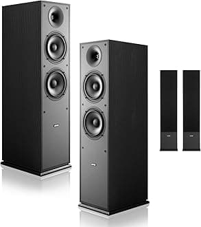 VEVOR Passive Floorstanding Speakers, 2-Way, Floor-Standing Tower Speakers with 1 in Tweeter, 6.5 in Woofers, 400W Peak, 65Hz–20kHz Frequency Response, Durable MDF Enclosure, for Home Audio, Pair