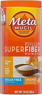 Metamucil Psyllium Sugar-Free Super Fiber Powder, Orange, 10 oz