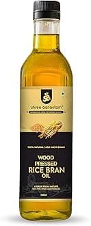 Shree Aanantam Cold Pressed Rice Bran Oil - 1 Liter | Bottle | Kolhu/Kacchi Ghani/Chekku | 100% Pure & Natural | Chemical-Free | Wood Pressed Rice Bran Oil for Cooking (1l (Pack of 1))